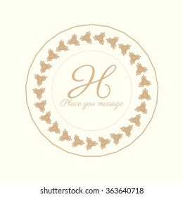 Elegant monogram design template for one or two letters . Wedding monogram. Calligraphic elegant ornament. Vector illustration.