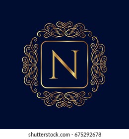 Elegant monogram design template. Wedding monogram.