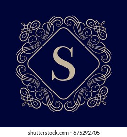 Elegant monogram design template. Wedding monogram.