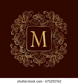 Elegant monogram design template. Wedding monogram.