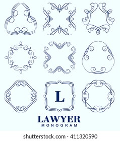 elegant monogram design vector frame and illustration trendy linear
