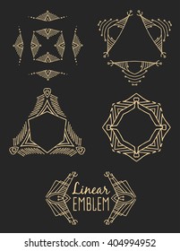 Elegant monogram design. Vector linear frame and logo template. Trendy and calligraphic elegant ornament elements. Identity design