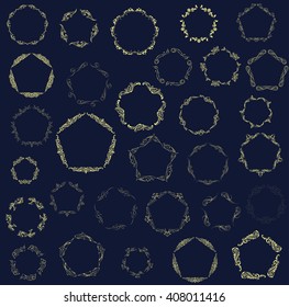 Elegant monogram design. Vector linear frame and logo template. Trendy and calligraphic elegant ornament elements. Identity design