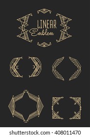 Elegant monogram design. Vector linear frame and logo template. Trendy and calligraphic elegant ornament elements. Identity design
