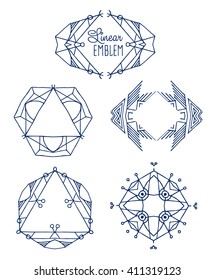 Elegant monogram design. Vector linear frame and logo template. Trendy and calligraphic elegant ornament elements. Identity design