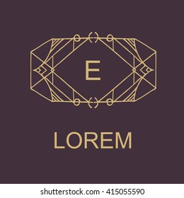 elegant monogram design. Vector  linear frame