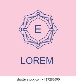 Elegant monogram design. Vector linear frame and logo template. Trendy and calligraphic elegant ornament elements. Identity design