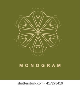 Elegant monogram design. Vector linear frame