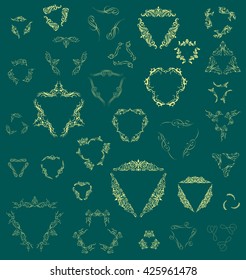 Elegant monogram design. Vector linear frame and logo template. Trendy and calligraphic elegant ornament elements. Identity design