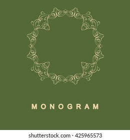 Elegant monogram design. Vector linear frame