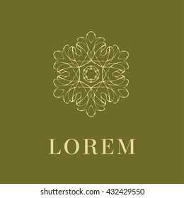 elegant monogram design. Vector  linear frame