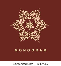 Elegant monogram design. Vector  linear frame and logo illustration. Trendy frame for justice lawyer, boutique or hotel