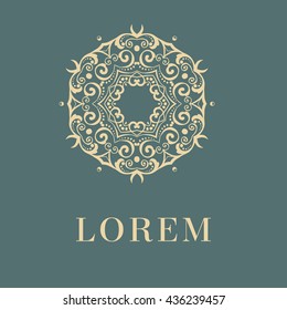 Elegant monogram design. Vector  linear frame and logo illustration. Trendy linear  linear frame