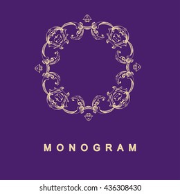 Elegant monogram design. Vector  linear frame and logo illustration. Trendy linear  linear frame