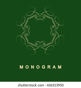 Elegant monogram design. Vector  linear frame and logo illustration. Trendy linear  linear frame