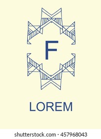 Elegant monogram design. Vector linear frame for justic lawyer, boutique or hotel