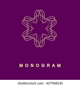 Elegant monogram design. Vector linear frame for justic lawyer, boutique or hotel