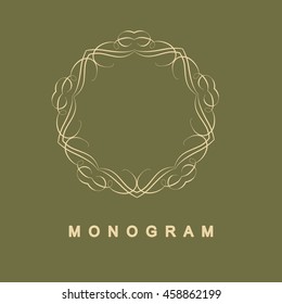 Elegant monogram design. Vector linear frame for justic lawyer, boutique or hotel