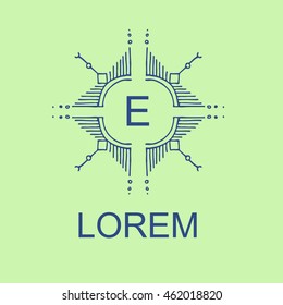 Elegant monogram design. Vector linear frame for justic lawyer, boutique or hotel