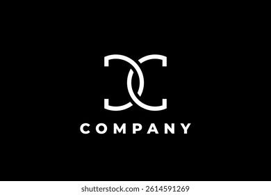 elegant monogram double letter c chained