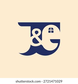 Monograma elegante J e G, logotipo de construção gj