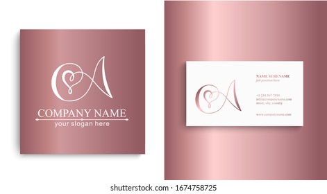 Elegante letra monograma A. Logo personal o corporativo. Diseño rico. Ilustración del vector