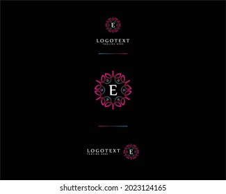 Elegante letra en monograma E plantilla de diseño de logo Flor creativa E inspiración de logotipo