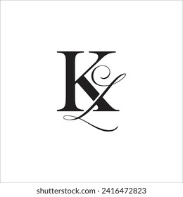 Elegant monogram letter K and L for beauty business logo