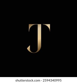 elegant monogram letter t and j