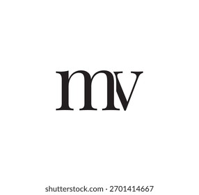 Elegant Monogram Logo, Classic Serif Initial Letters Design, Vintage Luxury Typography Emblem mv