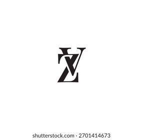Elegante logotipo de monograma, diseño clásico de letras iniciales serif, emblema de tipografía de lujo de Antiguas zv