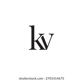 Logotipo de monograma elegante, Classic Serif letras iniciais Design, Vintage Luxo Tipografia Emblem kv