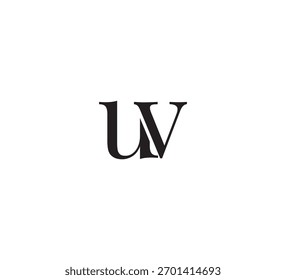 Elegantes Monogramm-Logo, klassisches Serif Initial Letters Design, Vintage Luxus Typografie Emblem uv