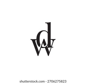 Elegantes Monogramm-Logo, klassisches Serif Initial Letters Design, Vintage Luxus Typografie Emblem dw