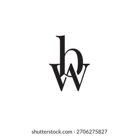 Elegant Monogram Logo, Classic Serif Initial Letters Design, Vintage Luxury Typography Emblem bw