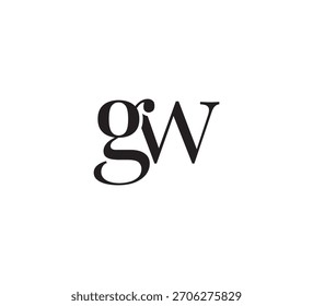 Elegant Monogram Logo, Classic Serif Initial Letters Design, Vintage Luxury Typography Emblem gw