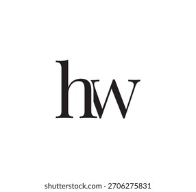 Logotipo de monograma elegante, Classic Serif cartas iniciais Design, Vintage Luxo Tipografia Emblema hw
