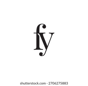 Elegant Monogram Logo, Classic Serif Initial Letters Design, Vintage Luxury Typography Emblem fy