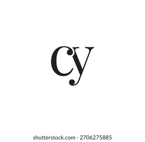 Elegantes Monogramm-Logo, klassisches Serif Initial Letters Design, Vintage Luxus Typografie Emblem cy