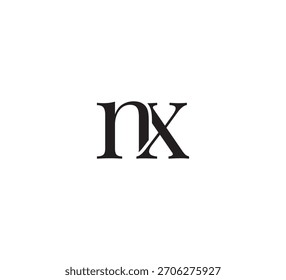 Elegant Monogram Logo, Classic Serif Initial Letters Design, Vintage Luxury Typography Emblem nx