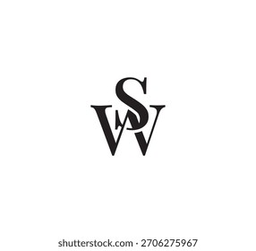 Elegante logotipo de monograma, diseño clásico de letras iniciales serif, emblema de tipografía de lujo de Antiguas sw