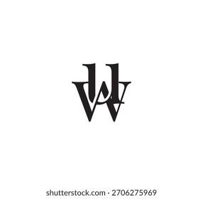 Elegant Monogram Logo, Classic Serif Initial Letters Design, Vintage Luxury Typography Emblem uw
