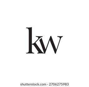 Elegant Monogram Logo, Classic Serif Initial Letters Design, Vintage Luxury Typography Emblem kw