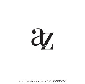 Elegant Monogram Logo, Classic Serif Initial Letters Design, Vintage Luxury Typography Emblem az
