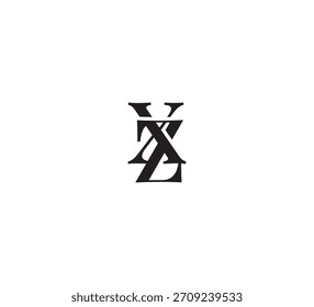 Logotipo de monograma elegante, Classic Serif letras iniciais Design, Vintage Luxo Tipografia Emblema xz