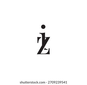 Elegant Monogram Logo, Classic Serif Initial Letters Design, Vintage Luxury Typography Emblem iz