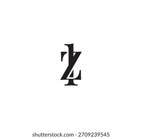 Logotipo de monograma elegante, Classic Serif letras iniciais Design, Vintage Luxo Tipografia Emblema lz