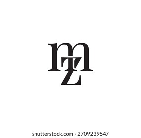 Elegant Monogram Logo, Classic Serif Initial Letters Design, Vintage Luxury Typography Emblem mz