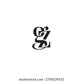 Elegant Monogram Logo, Classic Serif Initial Letters Design, Vintage Luxury Typography Emblem gz