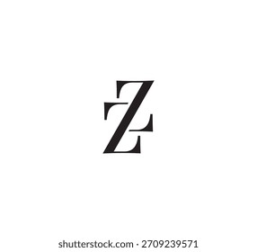 Elegant Monogram Logo, Classic Serif Initial Letters Design, Vintage Luxury Typography Emblem zz